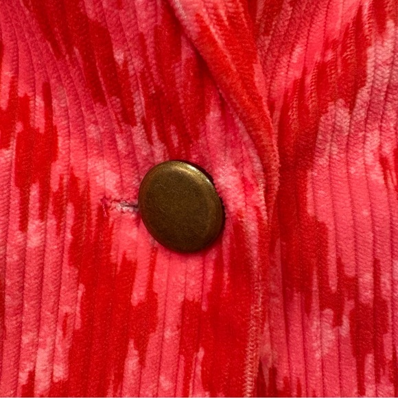 Savanna Jane $70 Pink & Red Geometric Ikat Diamond Corduroy Blazer L Southwest - Picture 8 of 12